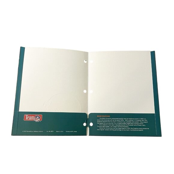 Vintage 1992 NFL Football Miami Dolphins School Folder - Picture 5 of 6